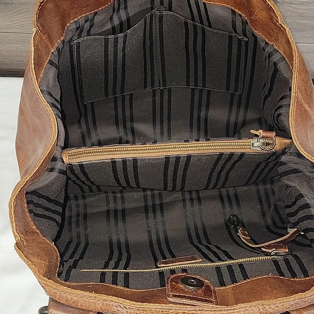 Vintage Frye Melissa Brown Distressed Leather Shoulder Bag Satchel Purse Handbag